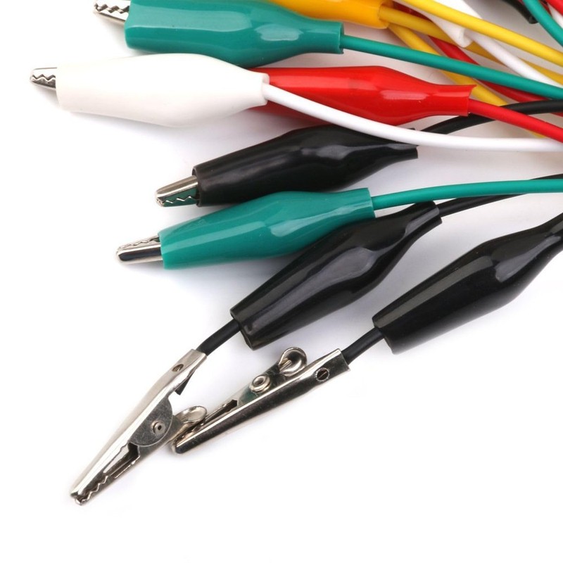 AYMBH 10PCS 50cm Double-Ended Alligator Clips Test Leads Insulated PVC