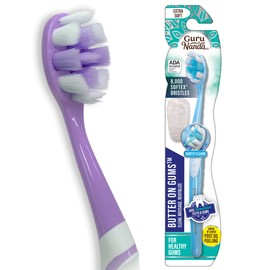 GuruNanda GuruNanda Butter on Gums Xtra Clean Toothbrush with Brush Cap, Soft Bristles for Sensitive Gums, Soft Toothbrush for Kids & Adults, 1ct