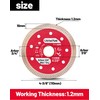 Casaverde 4-3/8" Tile Blade with 3/4" Arbor,Wet or Dry Cutting