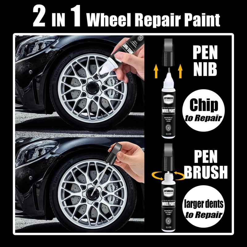 Matte Black Rim Touch Up Paint - Wheel Repair Kit