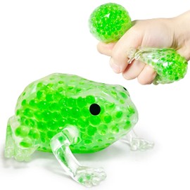 Green Frog Stress Relief Balls (1 Pack) Squishy Toys for Adults, Stretch and Pull, Squishy Ball Squeeze Toys, Animal Dough Ball Fidget Toys for Autism, ADD, ADHD