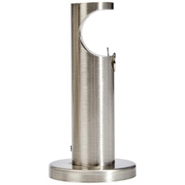 GARDINIA Windsor Series Curtain Pole Brackets with Diameter 25 mm, 1-Track Open, with Metal Mounting Plate, Includes Mounting Material, Distance from Wall 8 cm, Stainless Steel Look