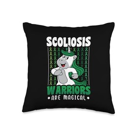 Scoliosis Gifts Women Back Surgery Designs Men Back Surgery-Scoliosis Warriors are Magical Throw Pillow, 16x16, Multicolor