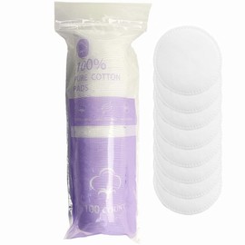 Lumbor37 Almohadillas de algodón, Almohadillas desmaquillantes Redondas de Algodón Orgánico, Almohadillas y Laminas de Algodón, hipoalergénicas, sin pelusas(100 Piezas)