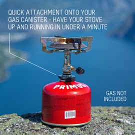 Primus Gas Stove Camping - Mimer Stove - Gas Burner Stove 2800 W - Fits Threaded Gas Canisters - Gas Camping Stove to Cook for 1-3 People - Portable Gas Cooker - Hiking Stove - Backpacking Stoves