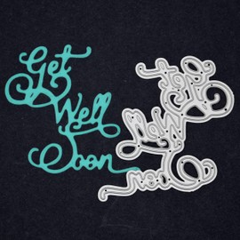 A Get Well Soon Sentiments Metal Cutting Die, Cutter Stencil, Card Making, Paper Crafts, Scrapbooking, E1