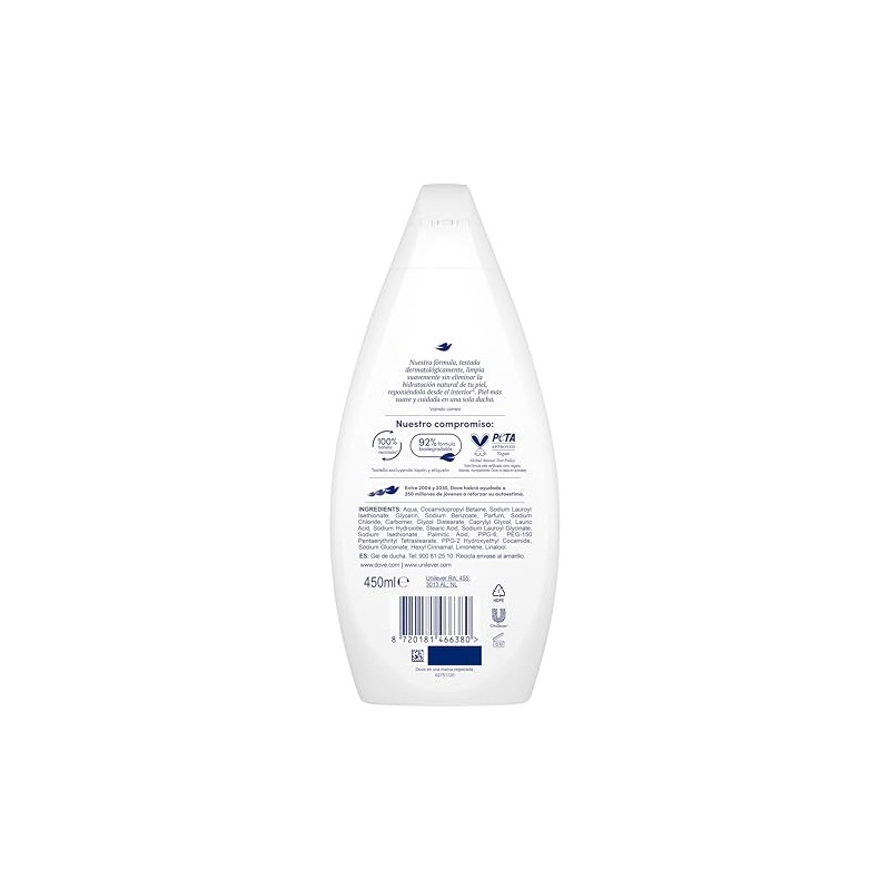 DOVE Essent.Moisturising 450 m for Men and Women, Ideal for