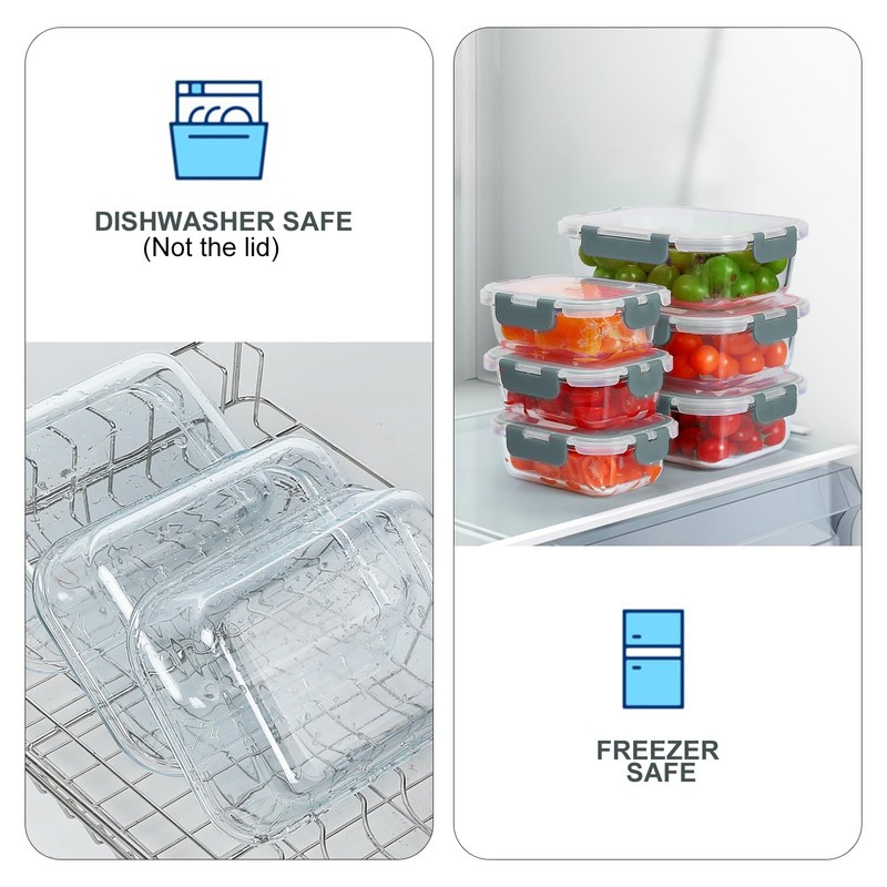 KOMUEE 10 Pack Glass Food Storage Containers, Meal Prep Containers