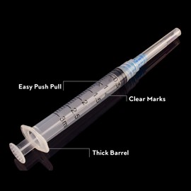 3ml/cc with 23 Gauge 1 Inch Lab Disposable Dispensing Needle Cartridges for Refilling and Measurement Liquids, Pack of 20