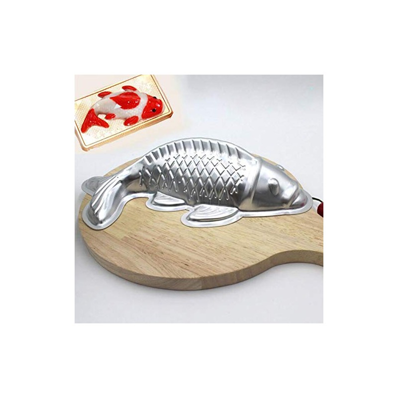 Molde para tartas en forma de pez, brócoli, torta de