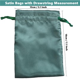 Gbateri 35 PCS 5 x 7 Inches Satin Gift Bags with Drawstring, Party Favor Bags, Silk Jewelry Pouches, Fabric Drawstring Pouch Gift Bag for Baby Shower Bridal Shower Birthday Christmas (Sage Green)