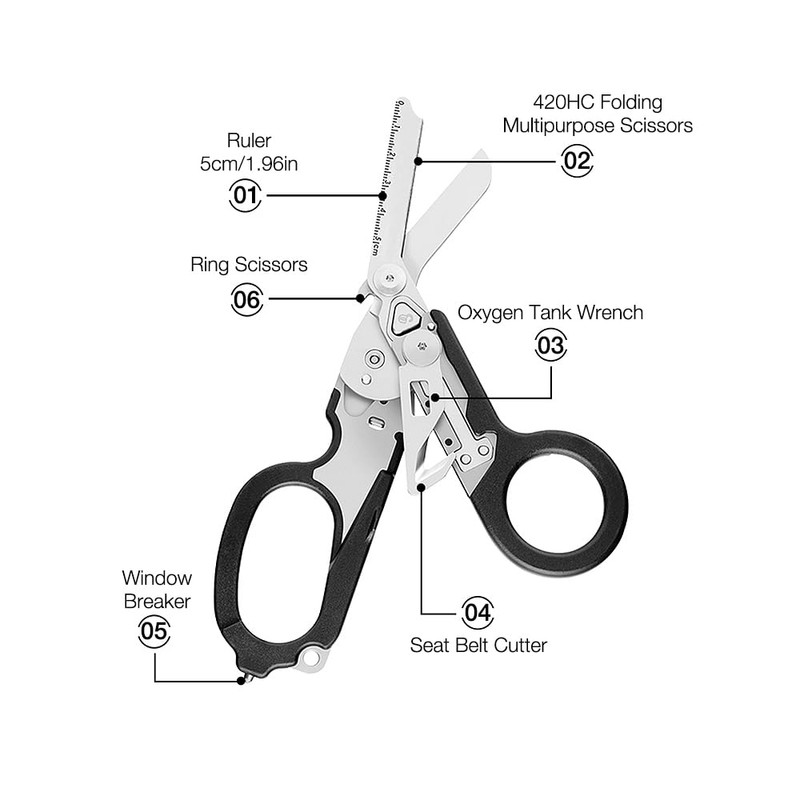 AVCXEC Raptor Response Emergency Scissors, Rescue Scissors, Emergency Service Scissors