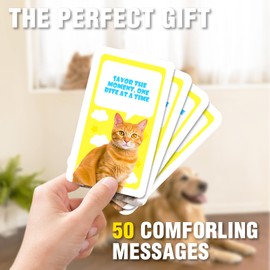 ZZBUY Cats Against Anxiety Cards, 50 Affirmation Cards for Anxiety Relief Items & Self Care Meditation Mindfulness Cards (Cats Against Anxiety Cards)