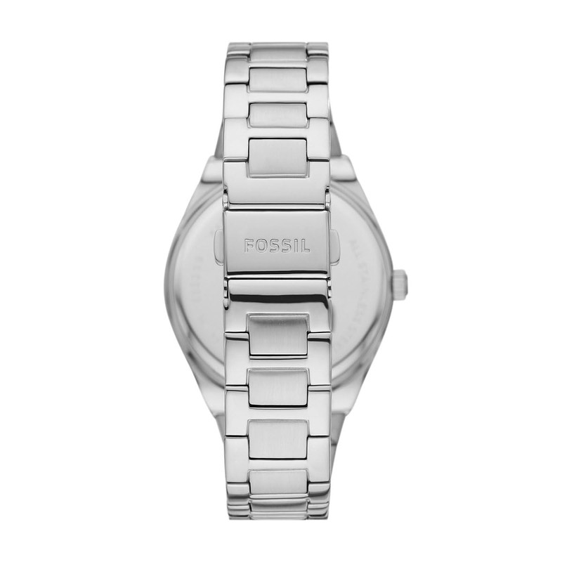 Fossil Men's Harlow Linear Texture Chain Necklace, Stainless steel, No