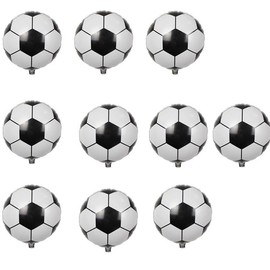 Pack of 10 Football Balloons, Football Party Decoration Balloons, 18 Inch Football Foil Balloons, Children's Birthday Decoration, World Cup Party Decoration, for Men, Children, Boys, Birthday, Sports,