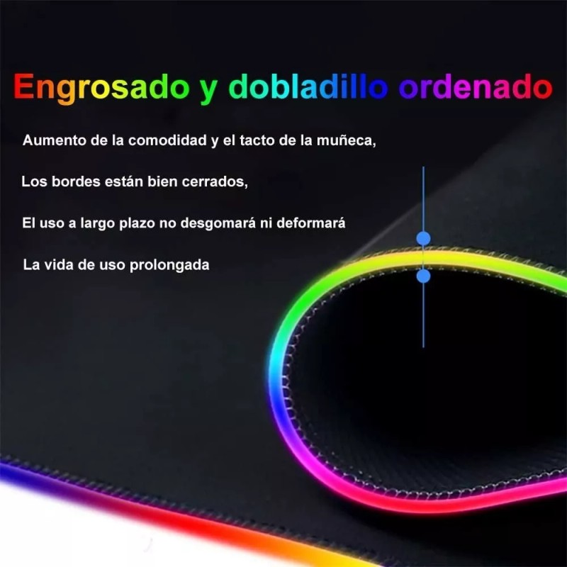 Homni Alfombrilla Ratón Rgb Gamer Base De Goma Antideslizante 800