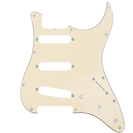 Musiclily Pro 62 Year Model 11 Hole Stratocaster Pickguard Made in Japan for Fender Japan Strat Electric Guitar, Cream 3P