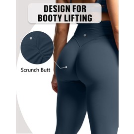 Ultra Soft Leggings with Wide Waistband for Workout Yoga Reg and Plus Size Deep V Cotton Pants S835-Charcoal Grey-S