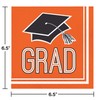 Creative Converting Graduation School Spirit Orange Napkins, 6.5"