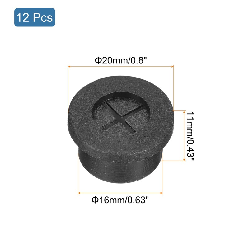 QUARKZMAN Pack of 12 Cable Grommets, 5/8 Inch (16 mm)