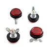 Red Reflector Motorcycle License Plate Screws - Set of 4