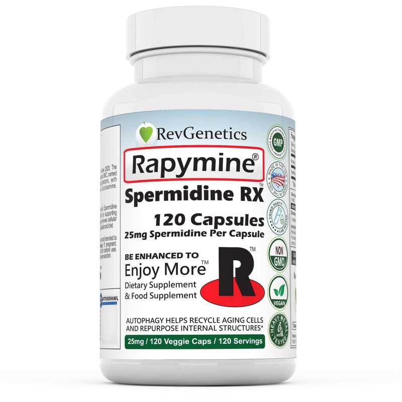RevGenetics Rapymine®: 25mg Spermidine RX™ - 120 Capsules