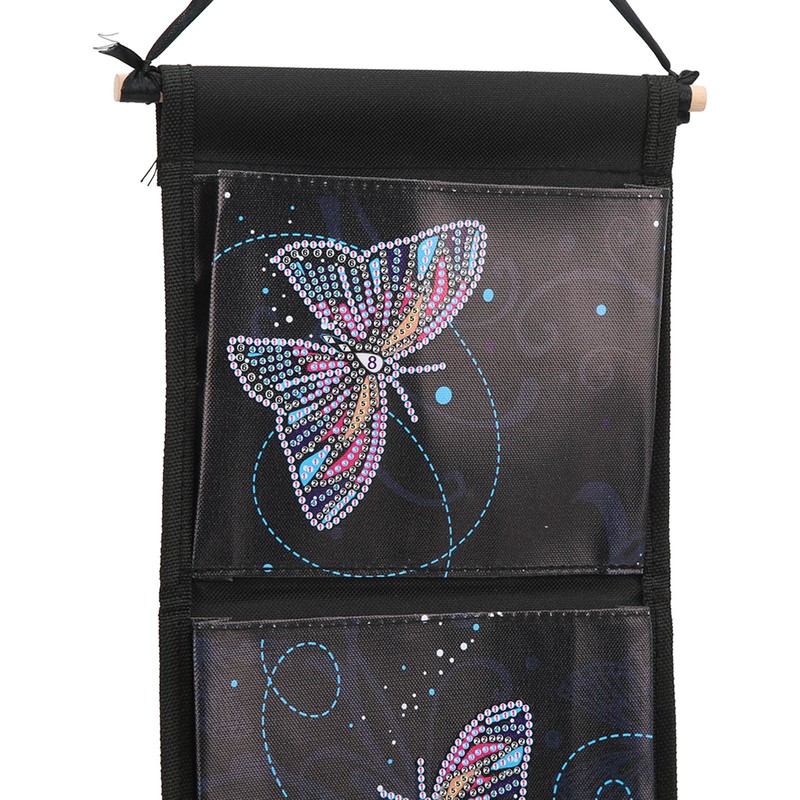 Wall Hanging Storage Bag DIY Diamond Printed Butterflies Storage Bag