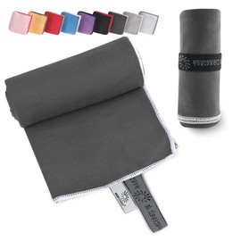 Wowtowelz Microfibre Towel (Dark Grey, 90 x 60 cm)