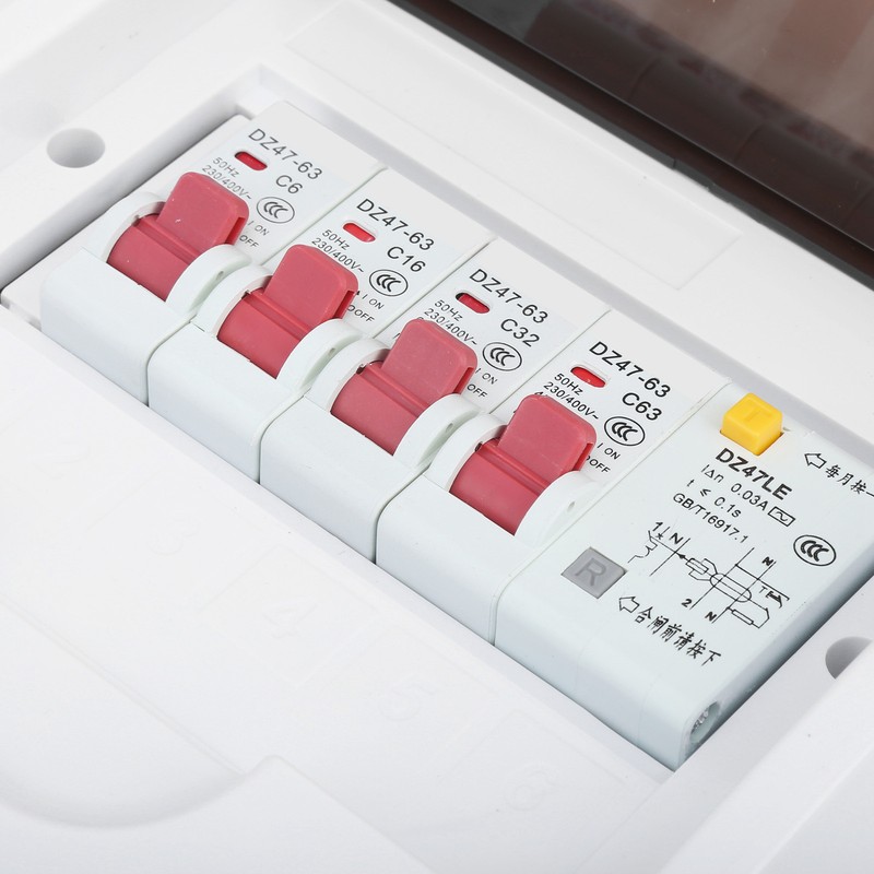 3 Way Fuse Box for 63A 30mA RCD+3MCB(6A+16A+32A) Power Supply
