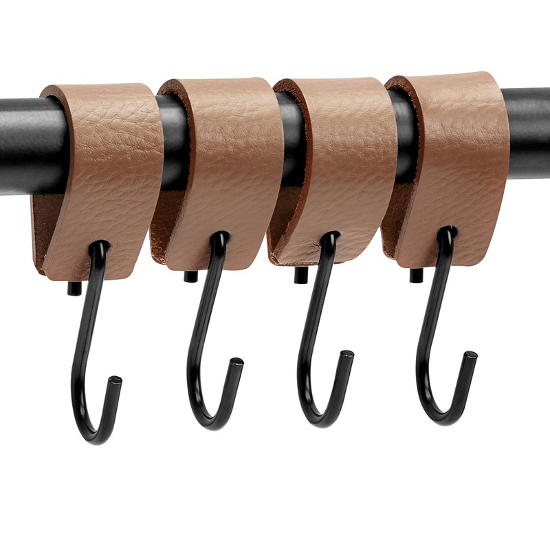 Brute Strength - Leather S Hooks for Hanging - Taupe