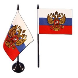 Flaggenfritze® Table Flag Russia with Coat of Arms 10 x 15 cm