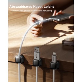smofish smofish Kabelhalter Kabelclips Kabel Management, 8 Pack Magnetische Schreibtisch Kabel Organizer, Stark Haftende Draht Ladeger?t Halter fr Nachttisch, Kchenger?te