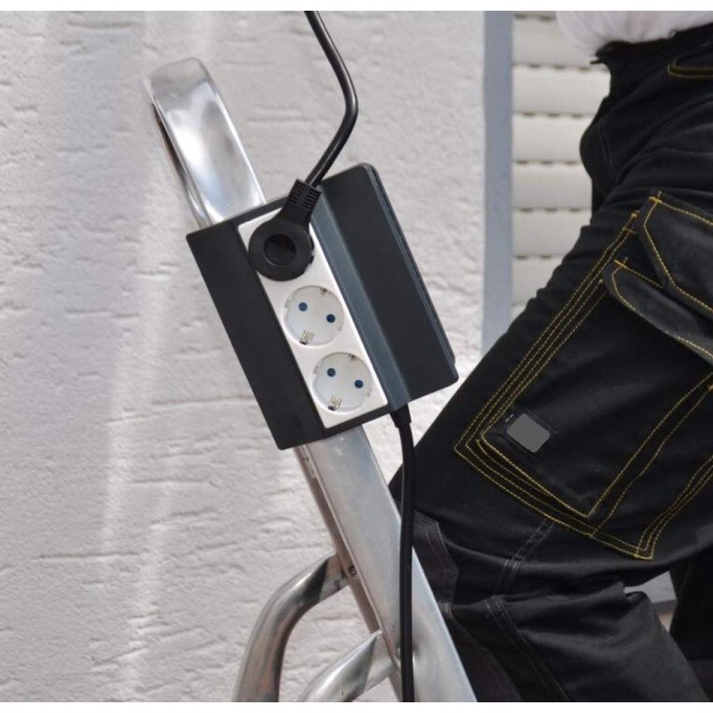 UNITEC 30893 Clamp Socket with Power Cable and Power Plug