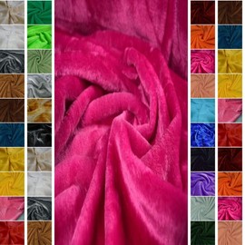 Stoffbook Pink Faux Fur Rabbit Plush Stretch Fabric Fabrics, C957