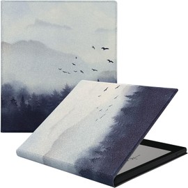 GOVTVA Magnetic Leather Case for 7" Onyx Boox Tablet Go Color 7/Boox Page/Boox Leaf3 C/Leaf3 Ultra-Thin Lightweight Cover with Auto Sleep/Wake & Magnetic Closure (Misty Forest)