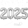40 Inch Number 2025 Balloons Silver, Giant Foil Mylar Helium