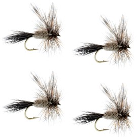The Fly Fishing Place Irresistible Adams Classic Trout Dry Fly Fishing Flies - Set of 4 Flies Size 10