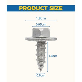 Flaconi Pack of 40 car body mudguard screws, body screws, self-tapping screws, self-tapping screws, black hexagon head screw for car