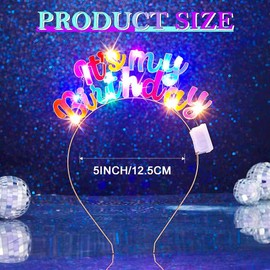 JAKAWIN Light Up It's My Birthday Headband Glowing Birthday Tiara for Women (Color)