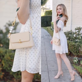 Scarleton Pearl Purses for Women, Crossbody Bags for Women, Lightweight Shoulder Bag w/ 2 Straps for Party & Casual, H209108 - Beige