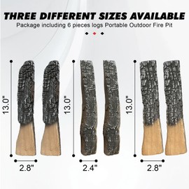 MrGas Log Gas Fireplace Logs, 6 Pack Ceramic Fireplace Logs, Faux Fireplace Logs for Fireplace Decorative, Fake Fireplace Logs Indoor or Outdoor Fireplaces and Fire Pits