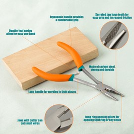 SPEEDWOX Long Reach Long Nose Pliers with Wire Cutters Serrated Jaw Split Ring Pliers Fish Hook Remover Pliers Long Nose Cutting Pliers Jump Ring Opener Tool Keychain Pliers for Jewelry Making