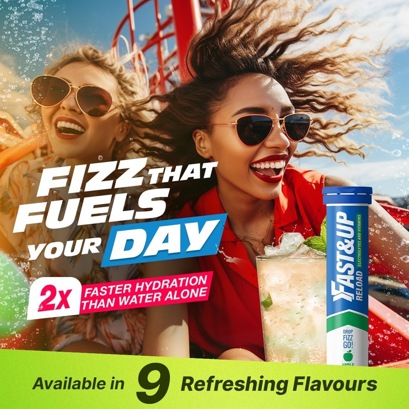 Fast&Up Reload –Apple Flavour – 80 Effervescent Tablets – Instant