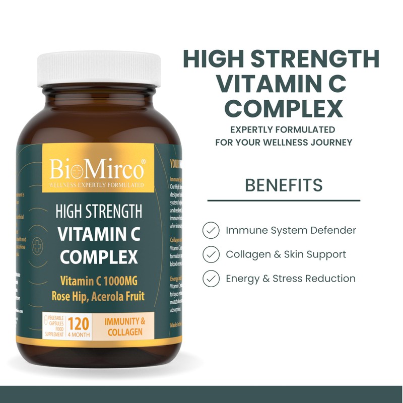 High Strength Vitamin C Complex 1000mg, 120 Premium Capsules, Healthy