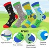 HZHSGLY 4Pairs Golf Socks for Men 9-12, Funny Funky Cotton