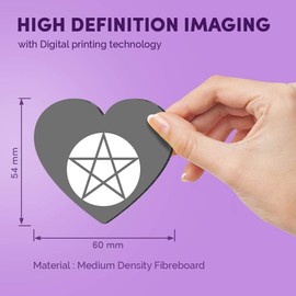 1 x Heart MDF Magnets - Pentagram Symbol Wicca Celtic Sign 40160