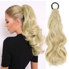 Rosooi Portable Ponytail Extensions for Women Synthetic Short Wavy Ponytail