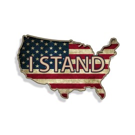 215 Decals I Stand Rustic American USA Flag Sticker Laptop Cup Car Window Bumper Door Decal