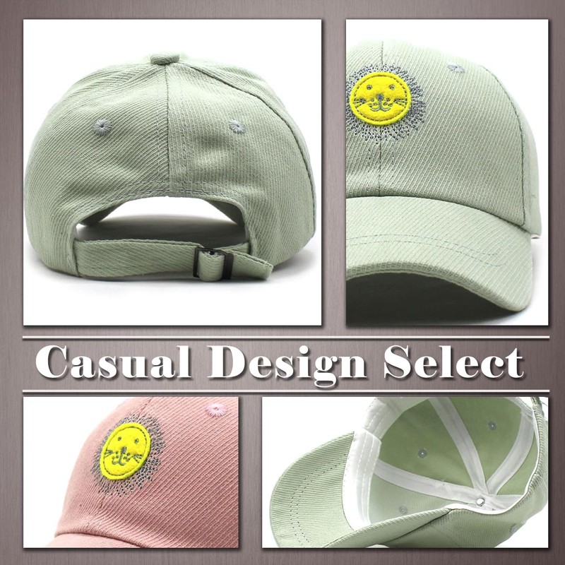 One Limitation CP861 Lion Motif Cap, Cotton, Embroidery, Cute, Kids,