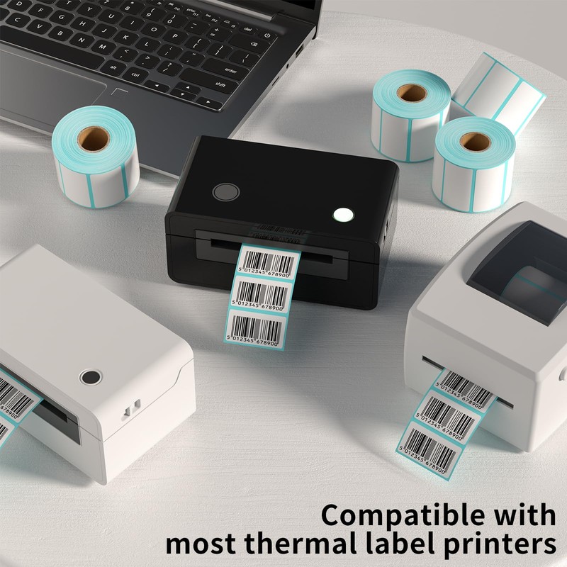 OausTect Thermal Labels 2.25 x 1.25, White Blank Thermal Printer
